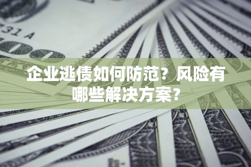 济南企业逃债如何防范？风险有哪些解决方案？