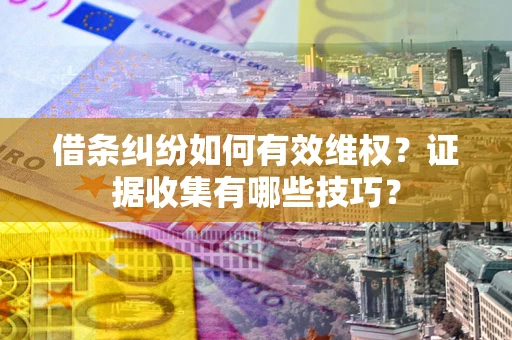 济南借条纠纷如何有效维权？证据收集有哪些技巧？